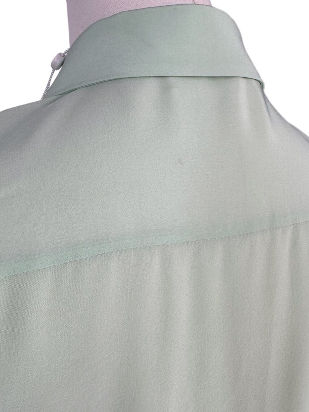 NWT Tory Burch Janet Top Crushed Mint Green 100% Silk Button Up Blouse 00 - Picture 8 of 12